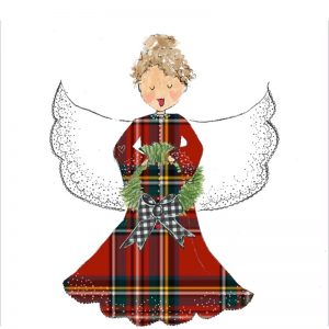 red plaid angel with no background